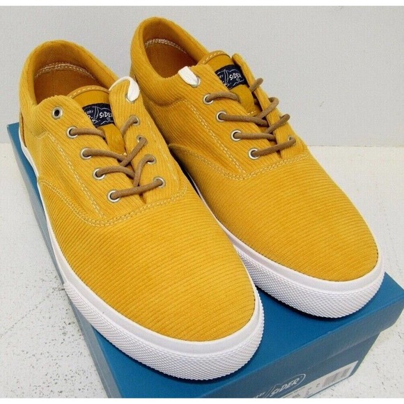 Mens Sperry Cloud CVO Padded Yellow Corduroy Sneaker 10 Tote Included  NWT EB-19 - Picture 1 of 6